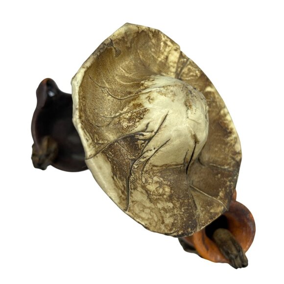 Vintage Mexican Paper Mache Folk Art Figure Of Man With Pottery On Wooden Base - Picture 9 of 16